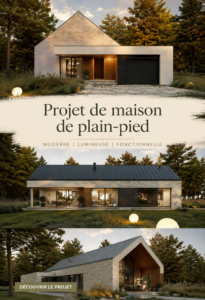 Vue d'une belle maison de plain-pied avec jardin fleuri et espace de vie extérieur adjacent.