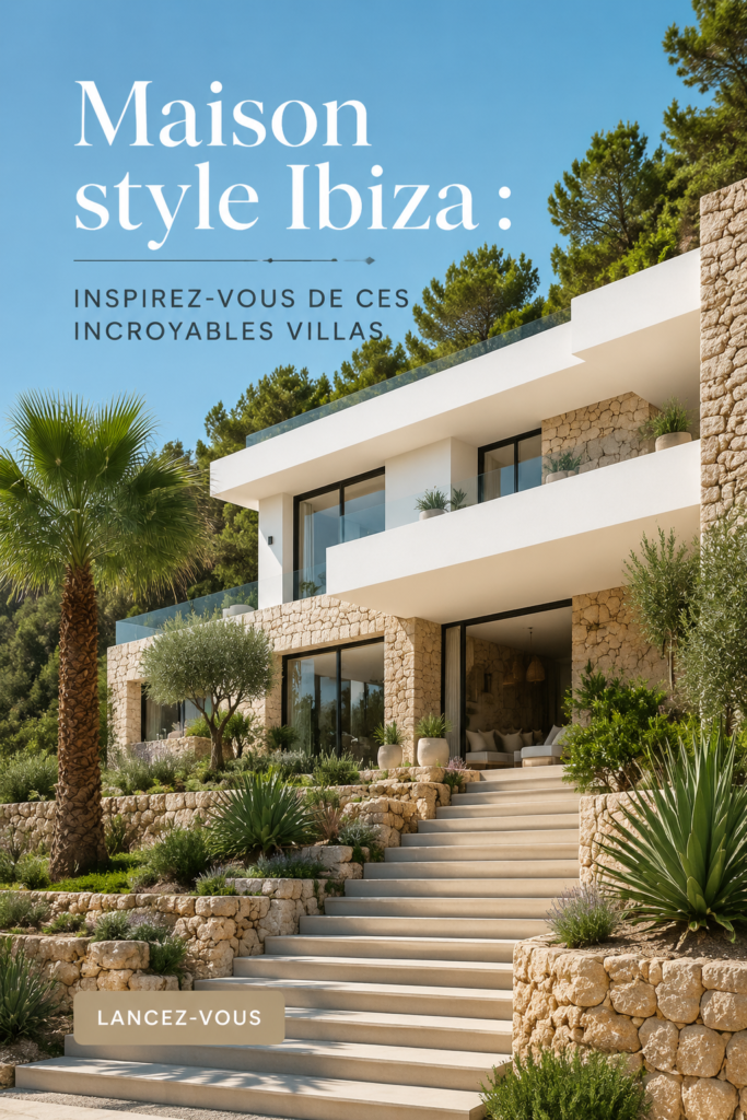 Maison de style Ibiza avec des couleurs claires et une décoration naturelle