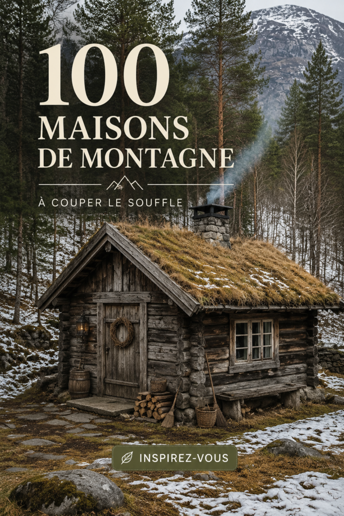 Maison de montagne somptueuse entourée de nature verdoyante.