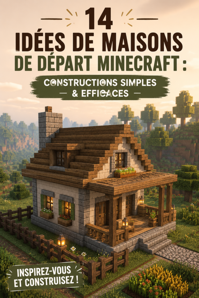 Une belle maison Minecraft construite avec des blocs colorés