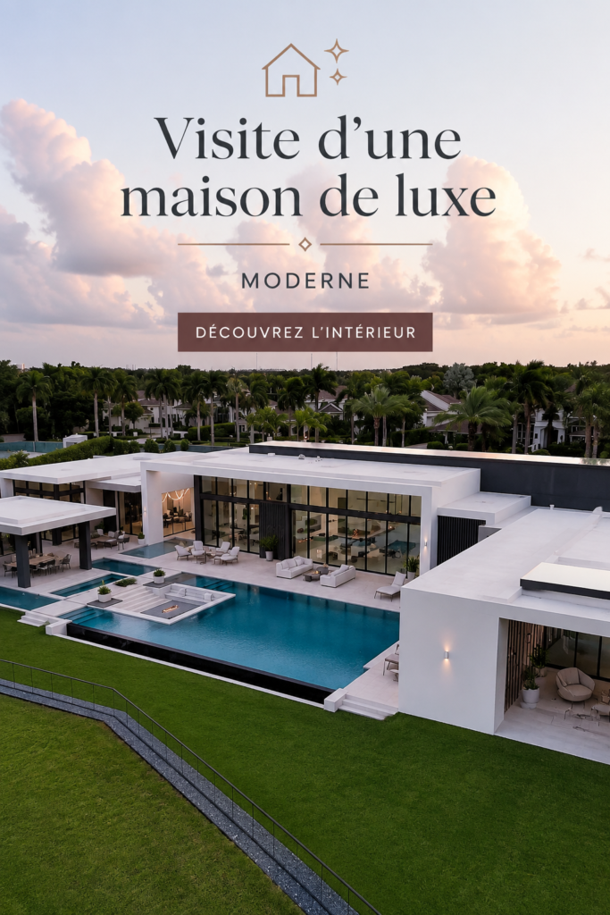 Maison moderne avec une décoration luxueuse et chaleureuse au style contemporain.