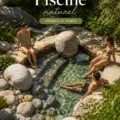 Petite piscine naturelle entourée de verdure et de plantes