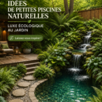 Un joli bassin naturel au milieu d'un jardin fleuri