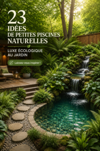 Un joli bassin naturel au milieu d'un jardin fleuri