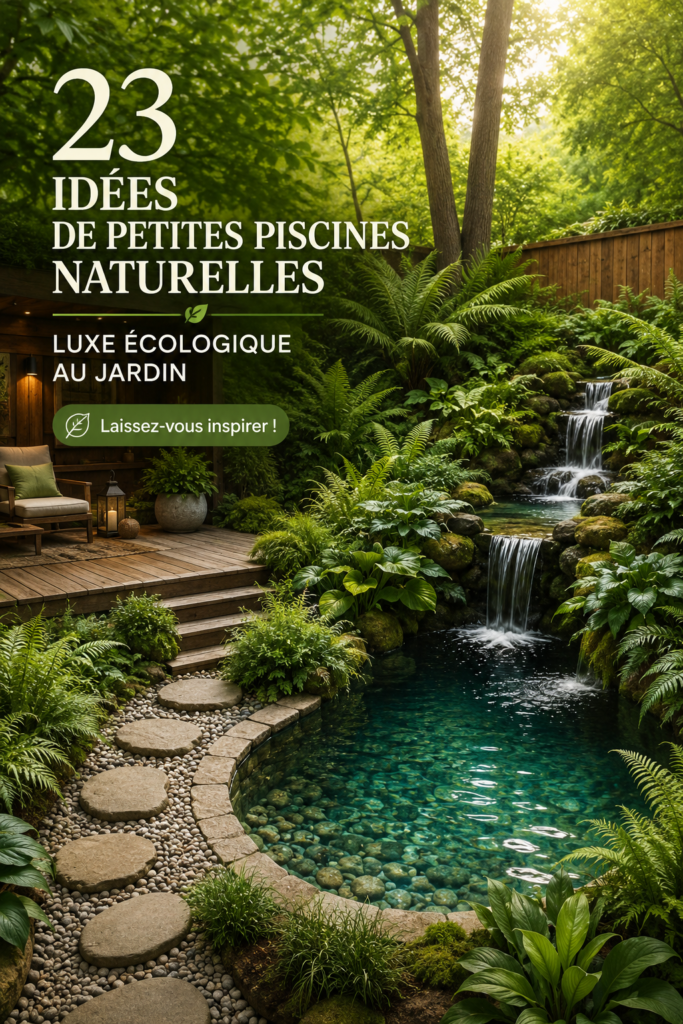 Un joli bassin naturel au milieu d'un jardin fleuri