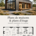 Plan de maison moderne avec des lignes épurées et une décoration scandinave