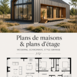Plan de maison moderne avec des lignes épurées et une décoration scandinave