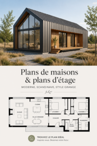 Plan de maison moderne avec des lignes épurées et une décoration scandinave