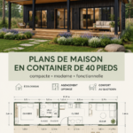 Illustration d'une maison conteneur de 40 pieds, moderne et accueillante