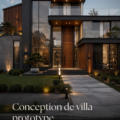 Prototype de villa moderne avec une élévation architecturale contemporaine.