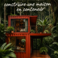 Maison conteneur moderne intégrée dans un environnement naturel, illustrant un choix architectural écologique.