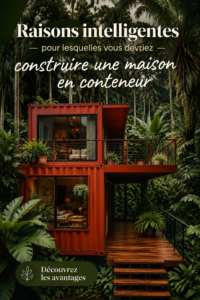 Maison conteneur moderne intégrée dans un environnement naturel, illustrant un choix architectural écologique.