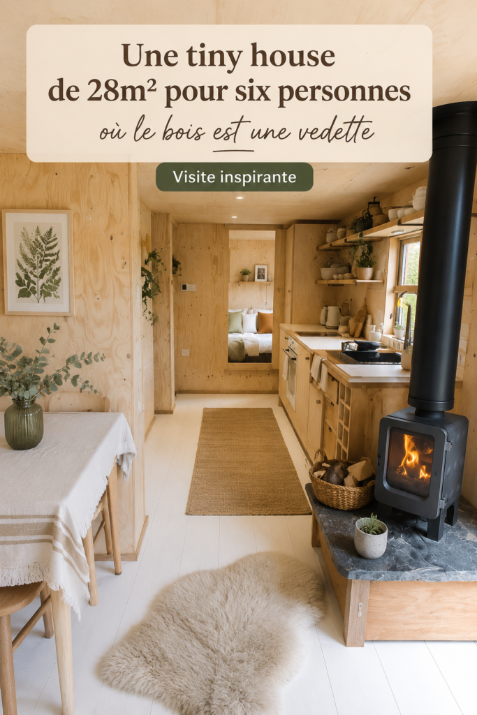 Une tiny house en bois de 28 m² accueillant une famille