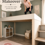 Chambre d'adolescent rénovée avec un lit mezzanine moderne