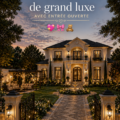 Villa de luxe avec entrée ouverte et jardin spacieux