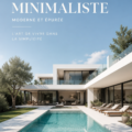 Une vue extérieure d'une villa moderne et minimaliste avec un design épuré et des lignes contemporaines.