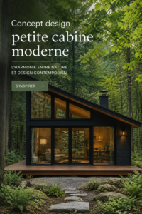 Concept de cabane moderne en bois avec vue sur la nature