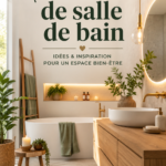 Salle de bain rénovée avec un décor chaleureux et apaisant.