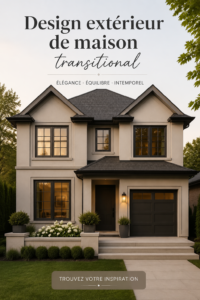 Maison avec design extérieur transitionnel alliant modernité et tradition