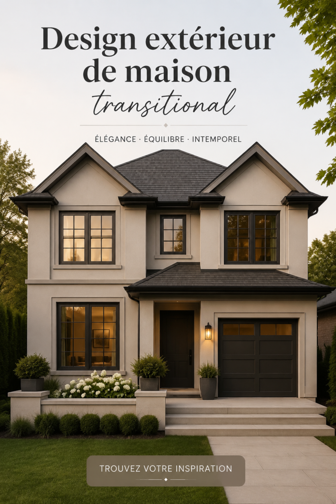Maison avec design extérieur transitionnel alliant modernité et tradition