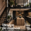 Un loft au design masculin avec des éléments modernes et industriels.