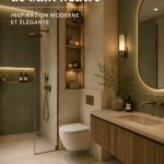 Salle de bain moderne au design neutre avec des éléments luxueux et apaisants