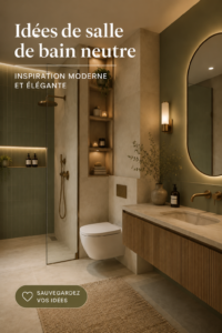 Salle de bain moderne au design neutre avec des éléments luxueux et apaisants
