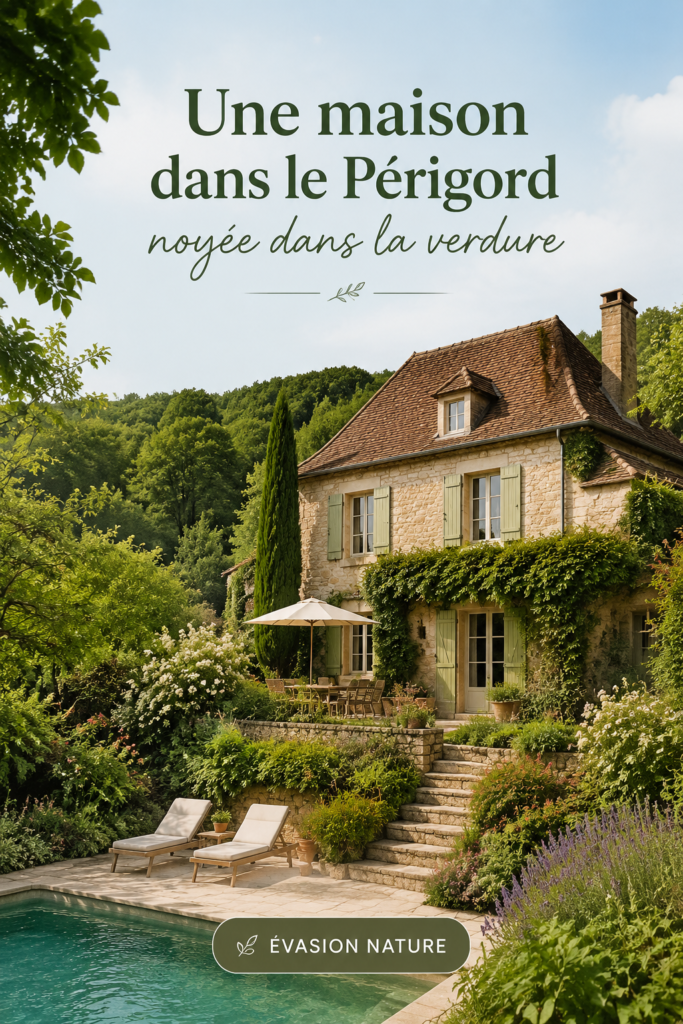 Une maison moderne entourée de verdure dans le Périgord.