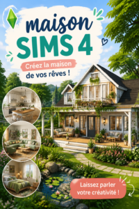 Construction d'une maison dans Les Sims 4 avec différents styles décoratifs.