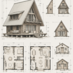 Une charmante maison A-Frame nordique entourée de nature verdoyante.