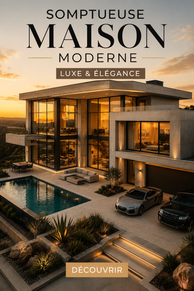 Une grande maison moderne avec un design élégant et spacieux