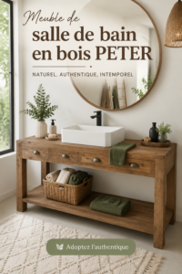 Meuble de salle de bain en bois PETER sur mesure dans un intérieur moderne