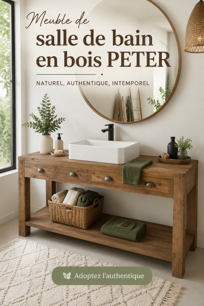 Meuble de salle de bain en bois PETER sur mesure dans un intérieur moderne