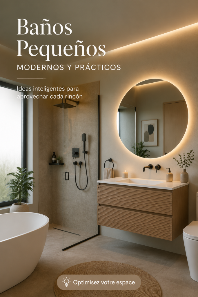 Salle de bain moderne et pratique avec des nuances claires et un aménagement optimisé