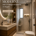 Un petit salle de bain moderne avec un design minimaliste et des touches de luxe.
