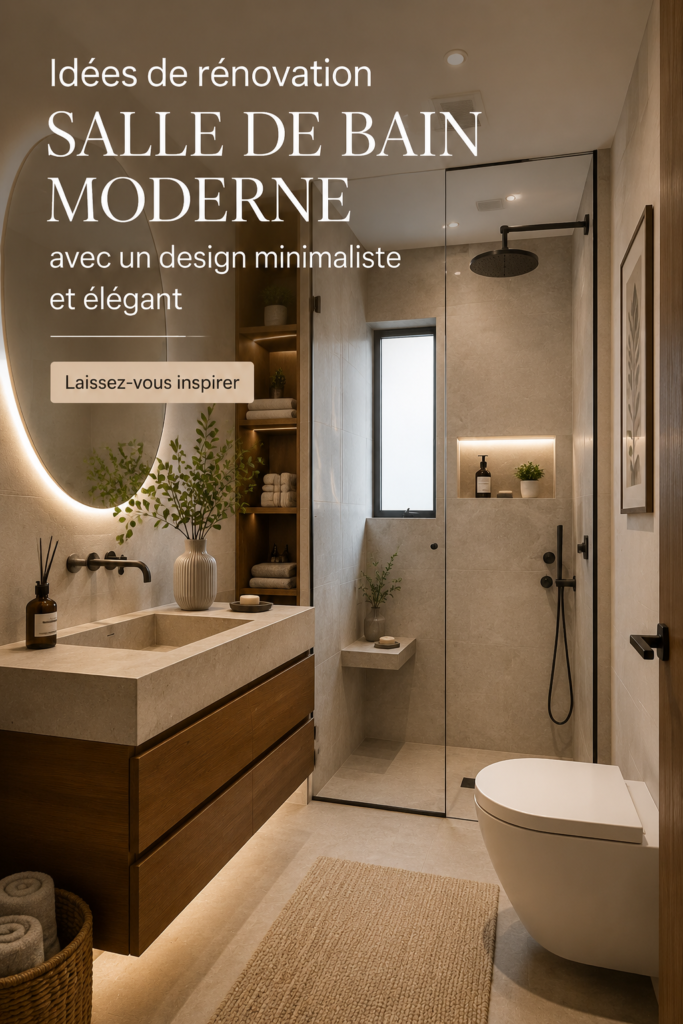 Un petit salle de bain moderne avec un design minimaliste et des touches de luxe.