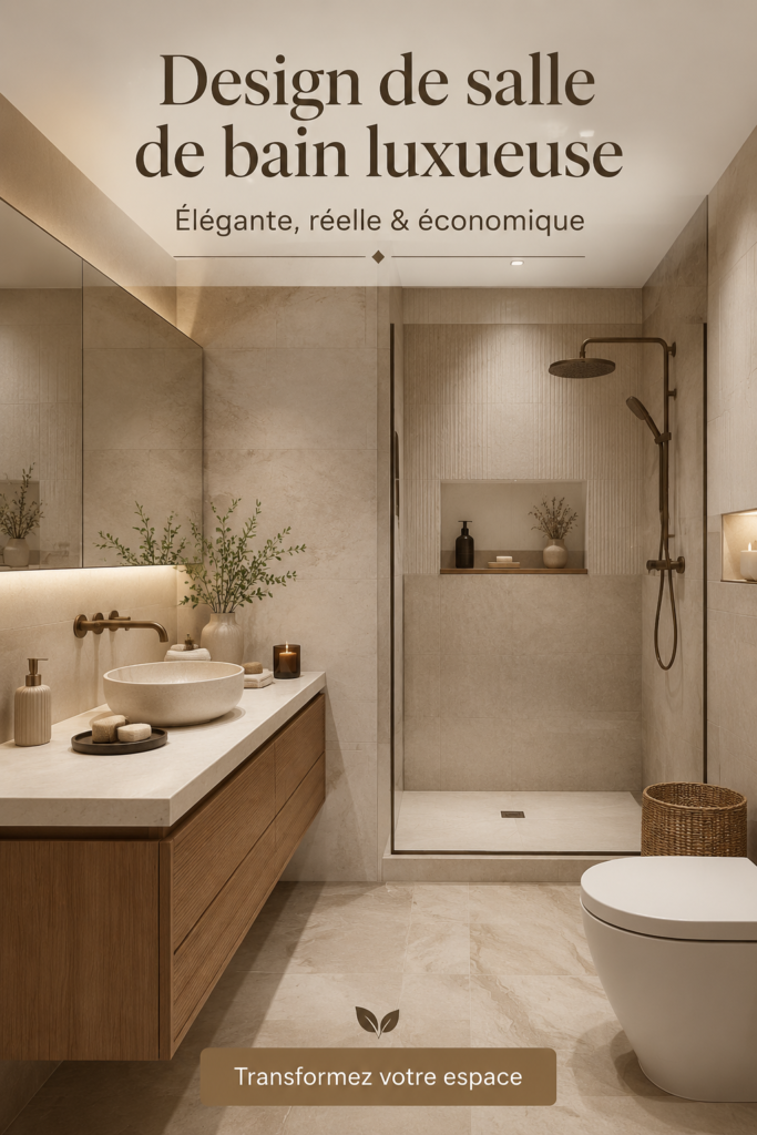 Une salle de bain moderne avec des finitions élégantes et un design épuré.