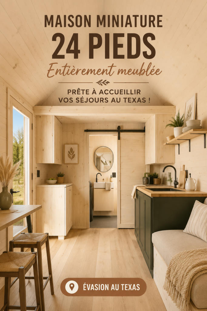 Intérieur convivial d'une Tiny House au Texas avec mobilier élégant