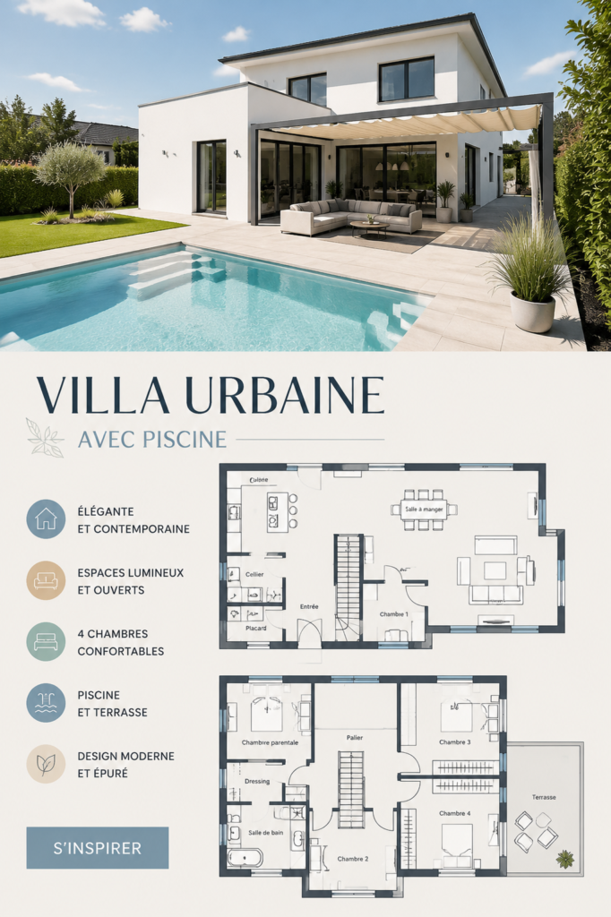 VILLA MODERNE AVEC PISCINE ÉLÉGANTE ET JARDIN FLORENT
