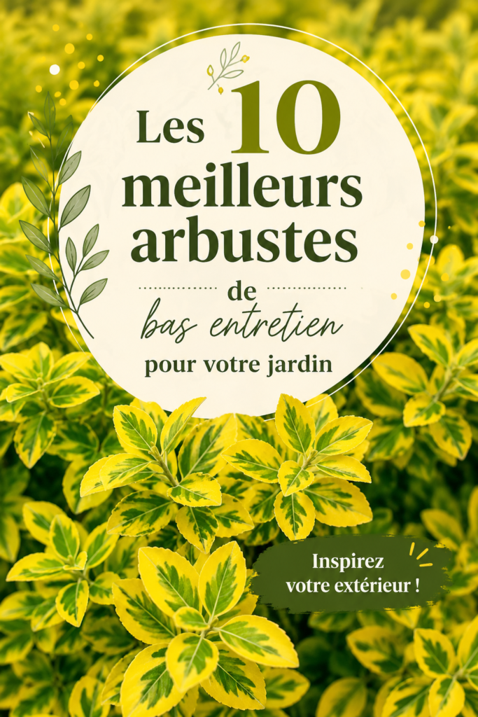 Jardin fleuri avec des arbustes faciles à entretenir