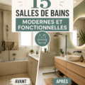 Transformation d'une salle de bain moderne et fonctionnelle avant/après.