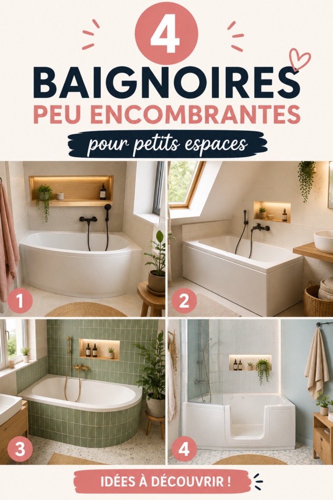 Baignoire compacte élégante dans une petite salle de bain moderne