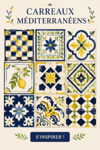 Salle de bain décorée avec des carreaux méditerranéens colorés et élégants.