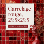 Salle de bain moderne avec carrelage rouge 29.5x29.5