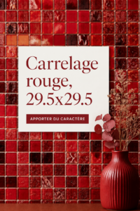 Salle de bain moderne avec carrelage rouge 29.5x29.5