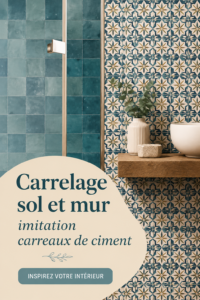 Carrelage imitation ciment moderne dans une salle de bain.