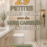 Salle de bain moderne avec carrelage mural élégant et coloré