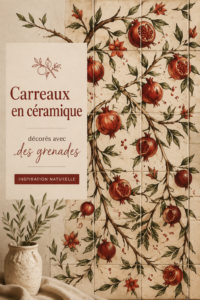 Mosaïque en céramique ornée de grenades dans une salle de bain moderne