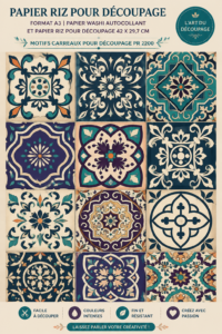 Papier découpé à motifs carrelage pour salle de bain