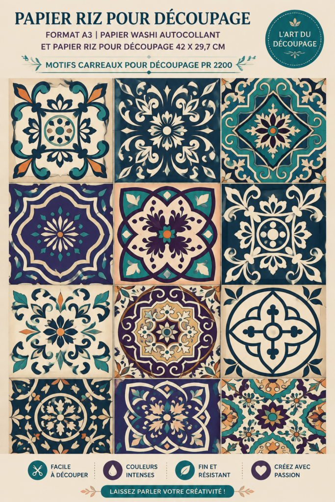 Papier découpé à motifs carrelage pour salle de bain
